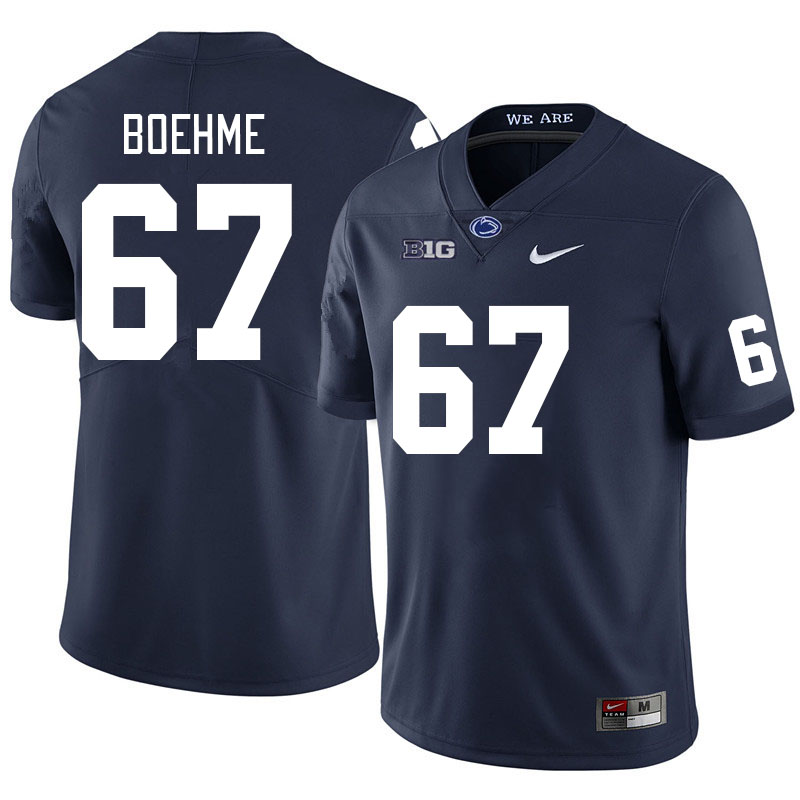 Men #67 Henry Boehme Penn State Nittany Lions College Football Jerseys Stitched Sale-Navy - Click Image to Close